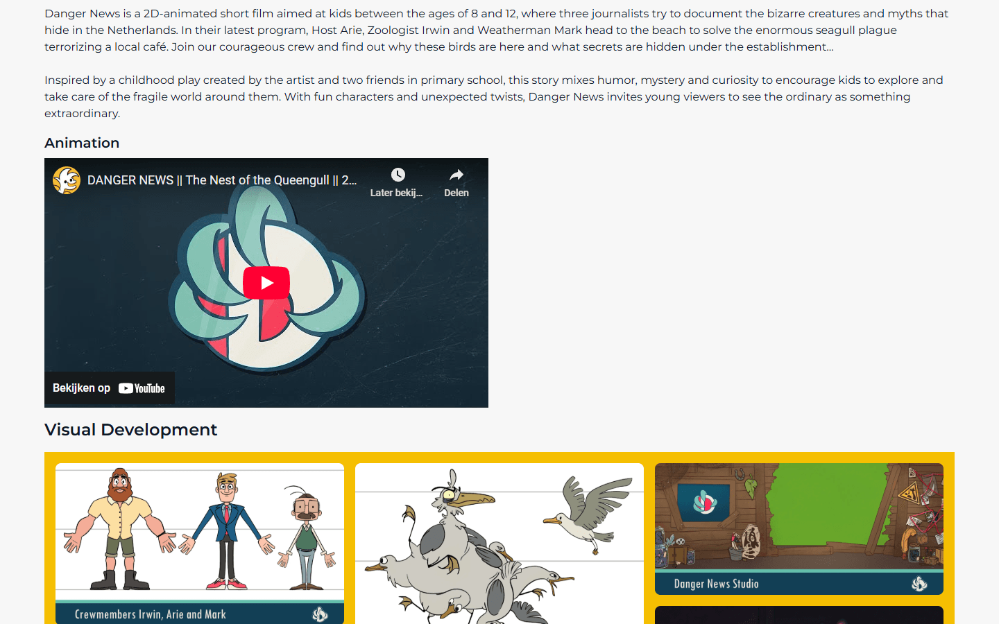 The detail page of the Cupoftimo portfolio website